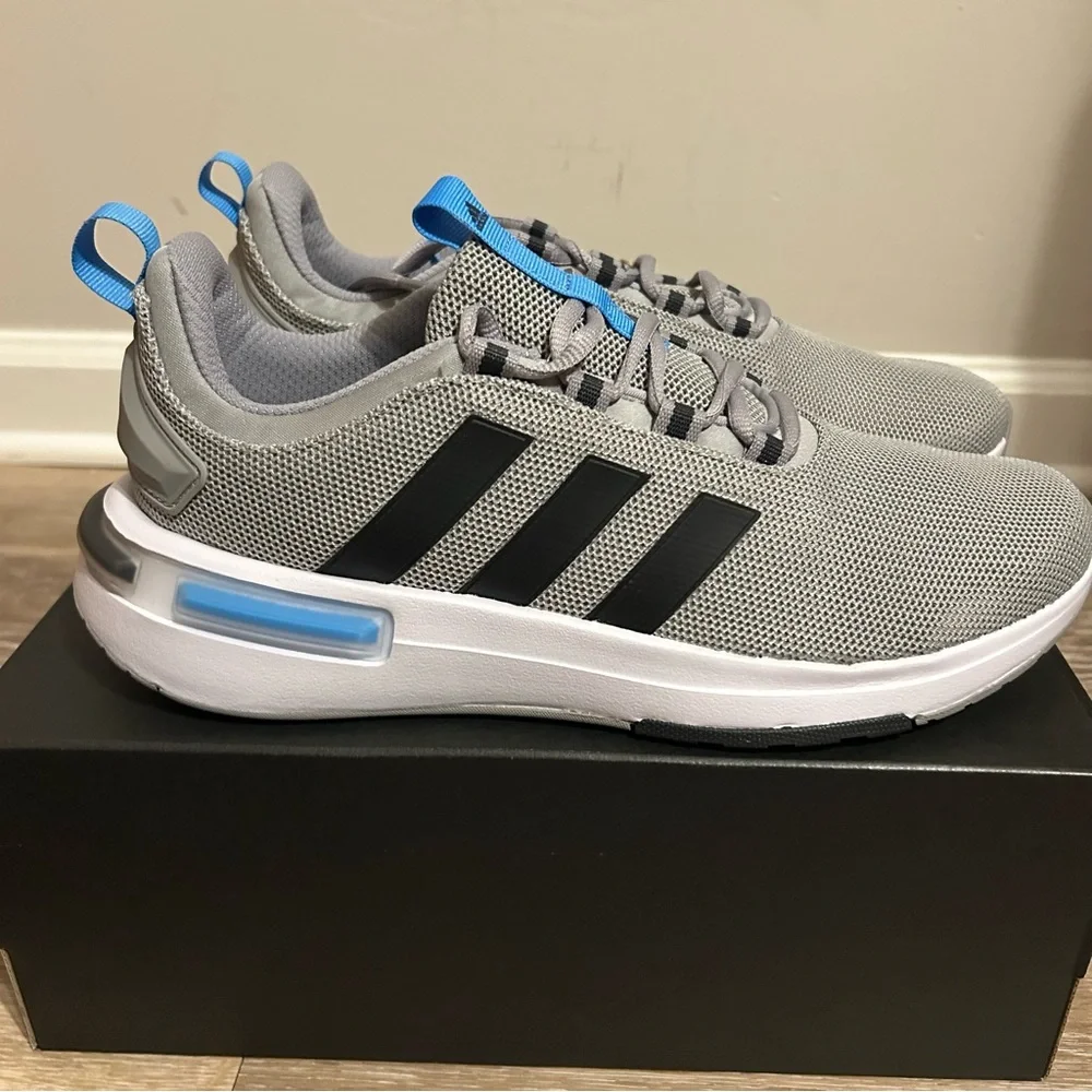New adidas Mens Racer TR23, Solid Grey/Carbon/Blue Burst size 9